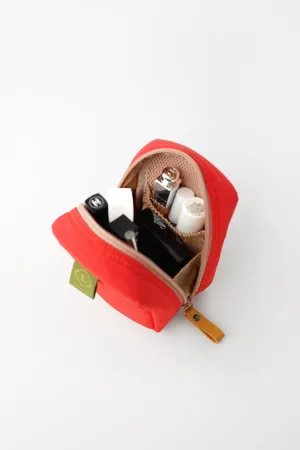 Invite.L Small Stand Up Compact Cosmetic Bag Organized Pockets Korean Beauty Case Portable Makeup Pouch Toiletry Storage Work Essentials Elegant (Mustard Yellow)