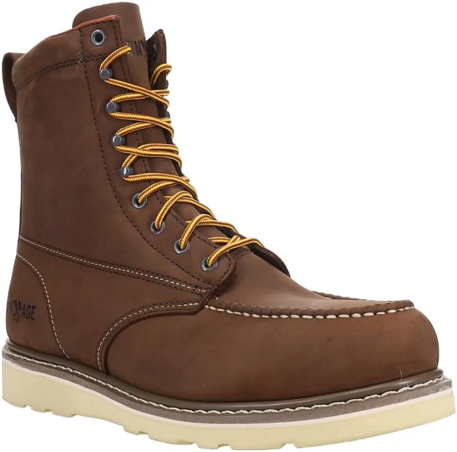 Iron Age Mens Reinforcer 8 Inch Electrical Steel Toe Work Safety Shoes Casual - Brown