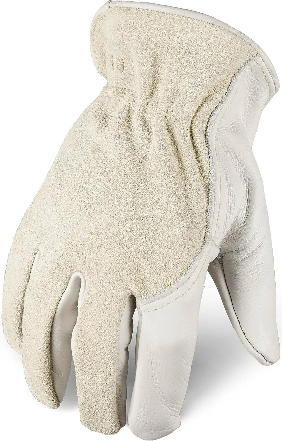 Ironclad Workhorse Hi-Dex Leather Work Gloves, Suggested Uses For Landscaping, Ranch Work, Diy Projects, Sized XS, S, M, L, XL, XXL, XXXL (1 Pair), White Leather (IEX-WHO2-04-L)