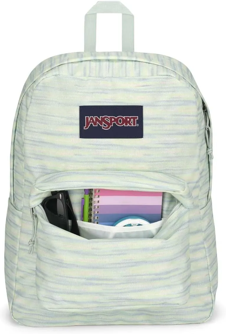 JanSport SuperBreak One Backpacks - Durable, Lightweight Bag with 1 Main Compartment, Front Utility Pocket with Built-in Organizer - Premium Backpack - 70S Space Dye Fresh Mint