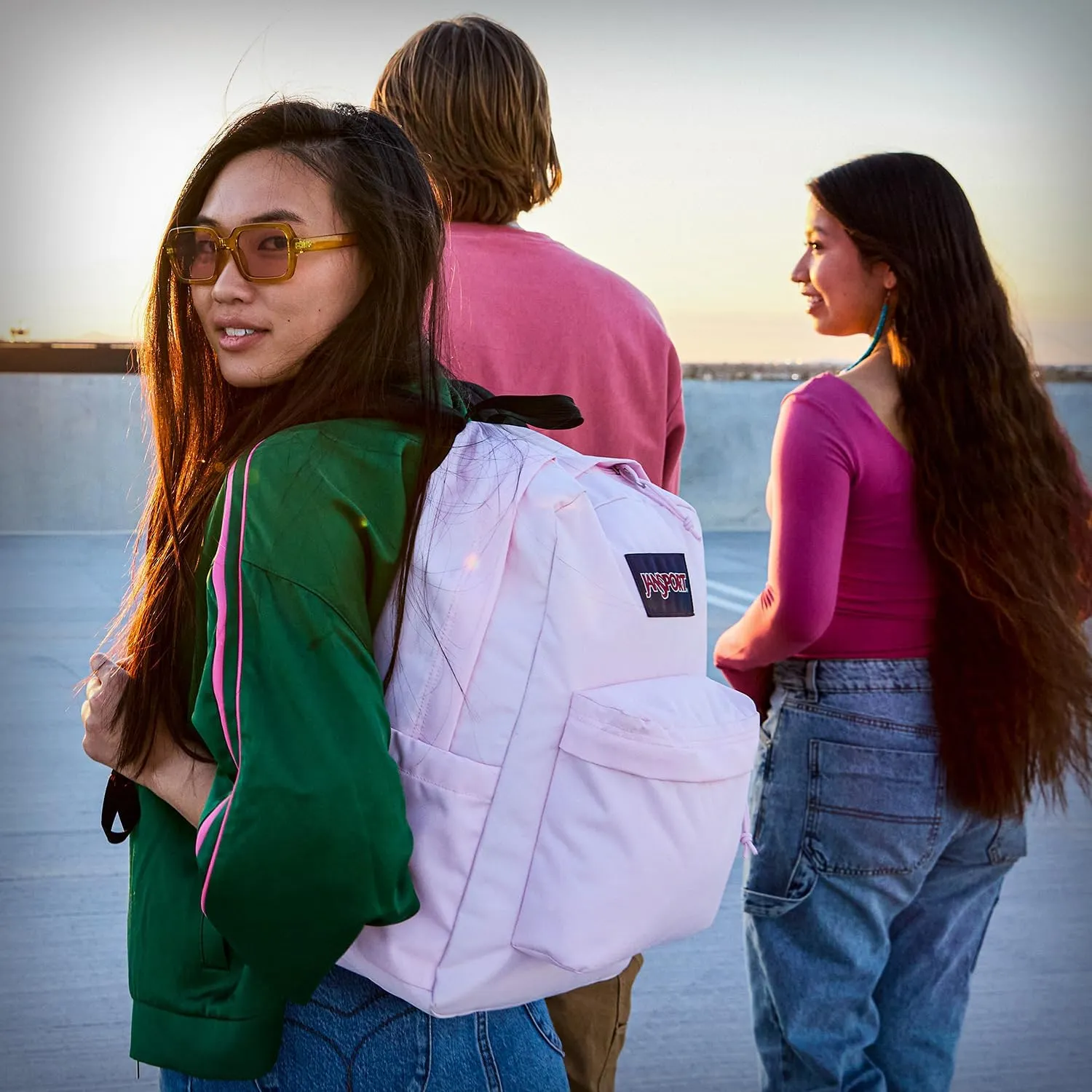 JanSport SuperBreak One Backpacks - Durable, Lightweight Bag with 1 Main Compartment, Front Utility Pocket with Built-in Organizer - Premium Backpack - 70S Space Dye Fresh Mint