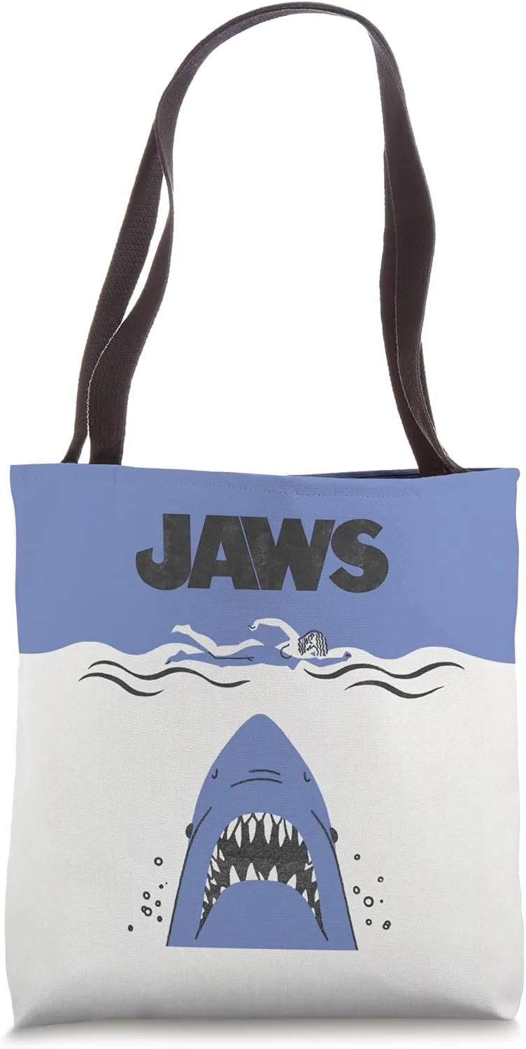 Jaws 50th Anniversary Poster Minimalist Attack 2-Sided Tote Bag
