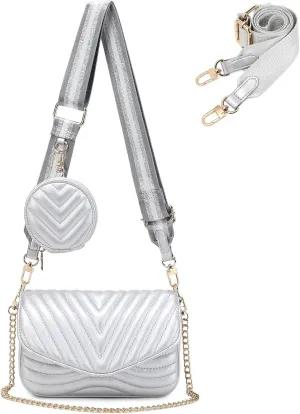 JEEHAN Quilted Crossbody Bags for women Designer Shoulder Handbags Small Purse