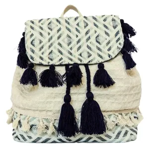 Jen & Co. Blue Aztec Cotton Backpack