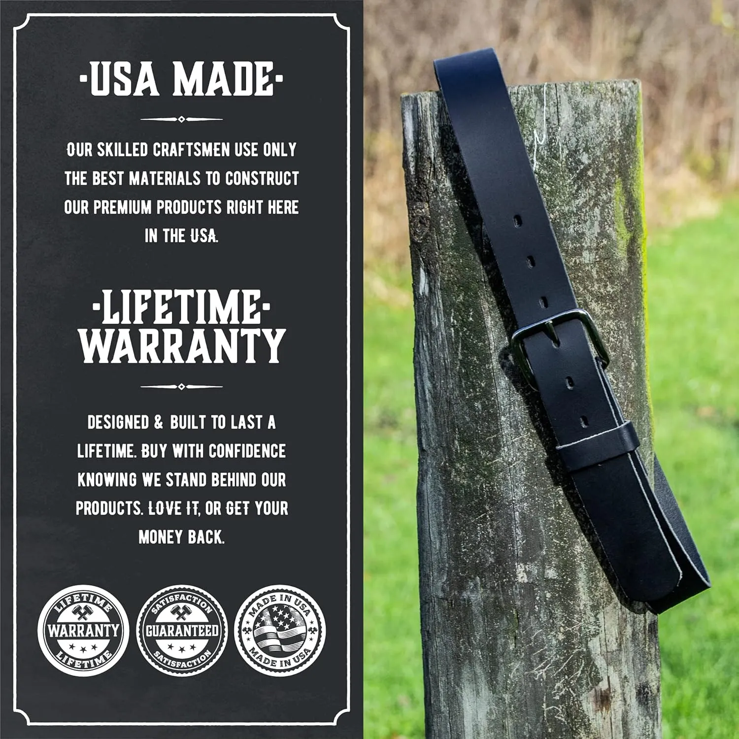 Journeyman Leather Belt | Made in USA | Mens Leather Belt | Full Grain Leather Belts for Men