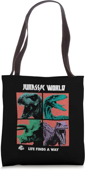 Jurassic World Life Finds a Way Retro Tote Bag