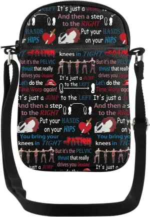 JYTAPP Horror Picture Show Crossbody Bag Let's Do The Time Warp Again Quote Gift Comedy Musical Movies Fans Gift