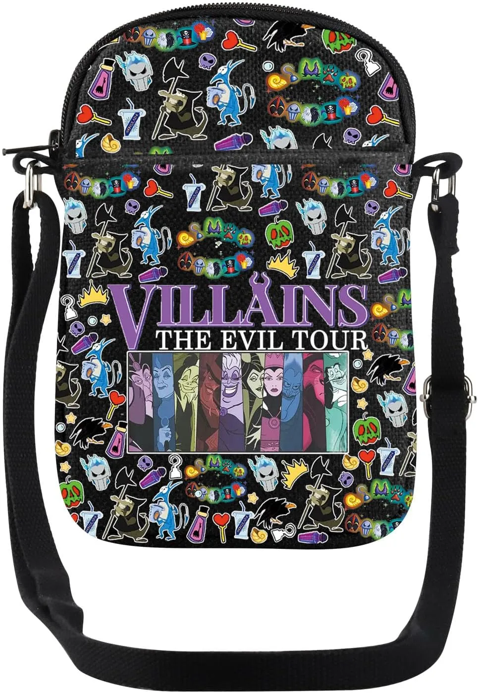 JYTAPP Villains The Evil Tour Crossbody Bag Villains Group Gift Villains Club Member Crossbody Bag Halloween Evil Gift