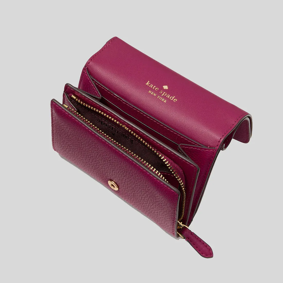 KATE SPADE Kayla Small L-zip Wallet Dark Raspberry RB-KK056