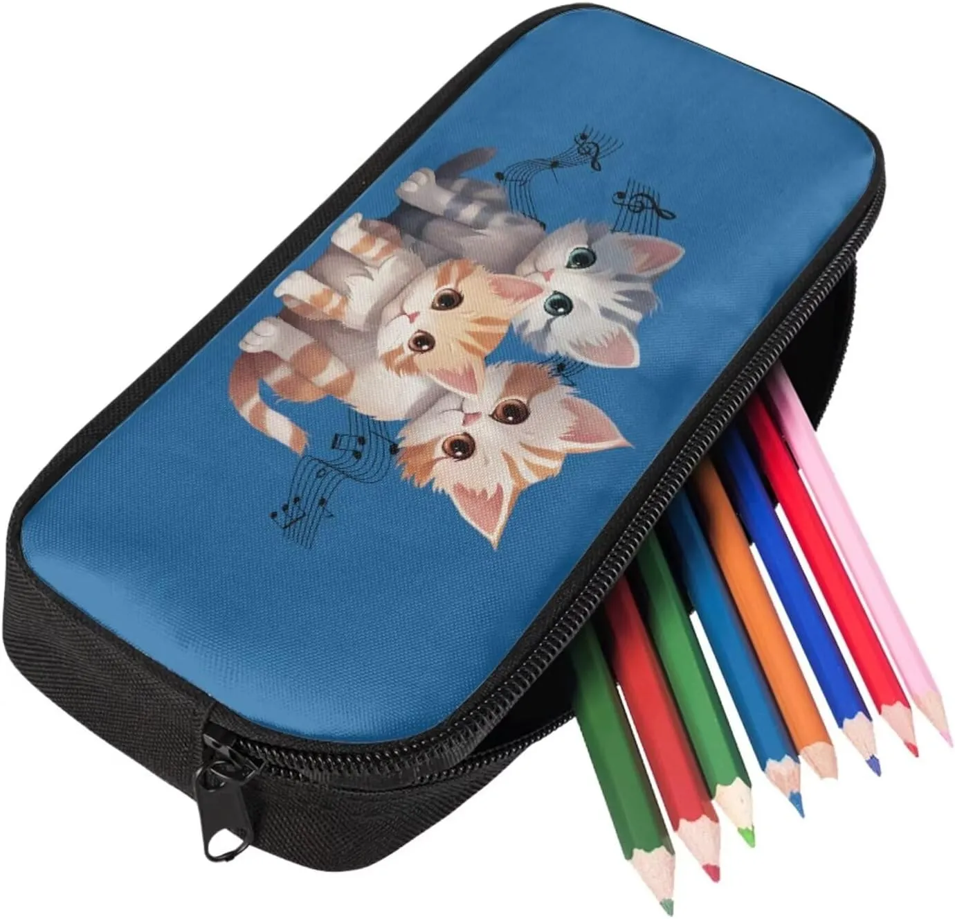 Kawaii Cat Print Cute Backpacks for Teen Girls Lightweight Fashion School Bag for Boys Keep Warm Oil Proof Lunch Bag Teen Girls and Pencil Case for Travel Beach Picnic