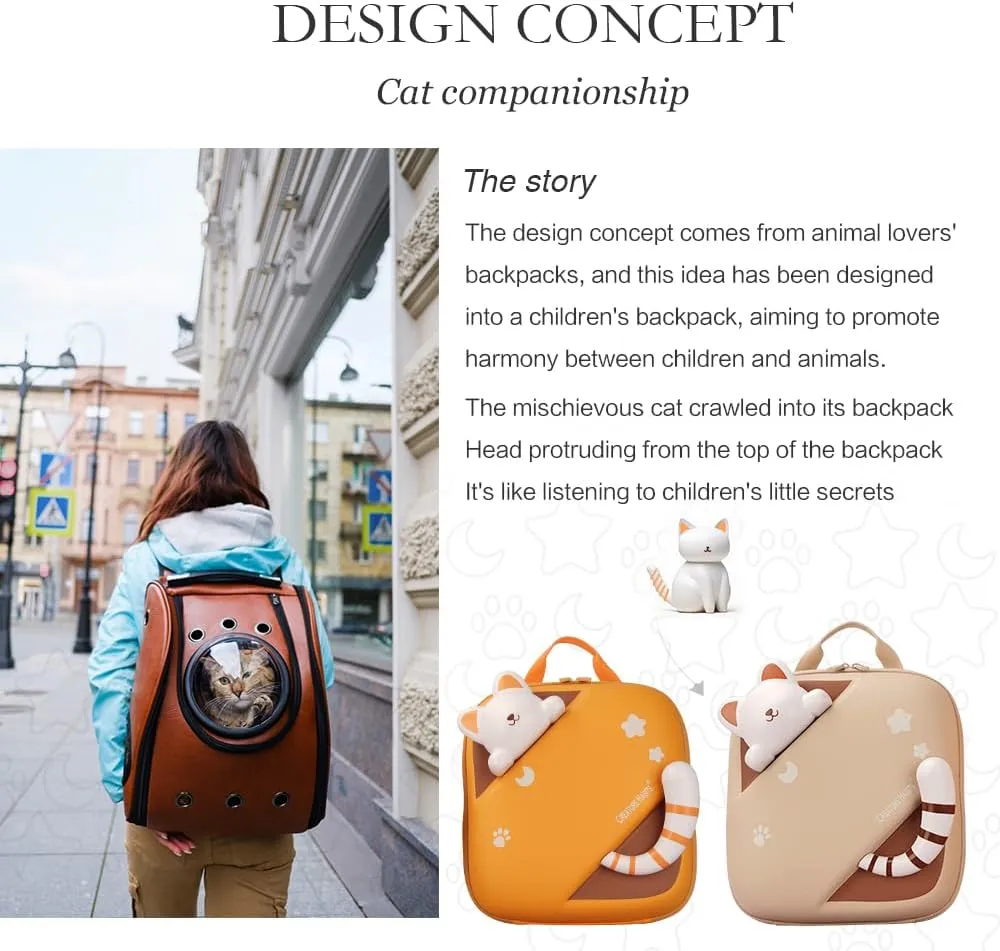 Kids Cat kitty Backpack for Preschool, Cute Cat Bag Gift for Toddler, Travel kindergarten kitty Bag for Boys Girls Ages 3-8