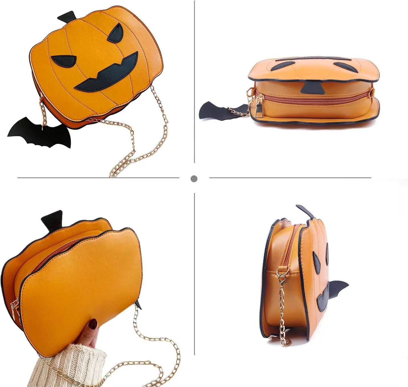 KUANG! Women Pumpkin Shoulder Bag Novelty Devil Crossbody Purse Fashion Halloween Trick or Treat Purses and Handbags