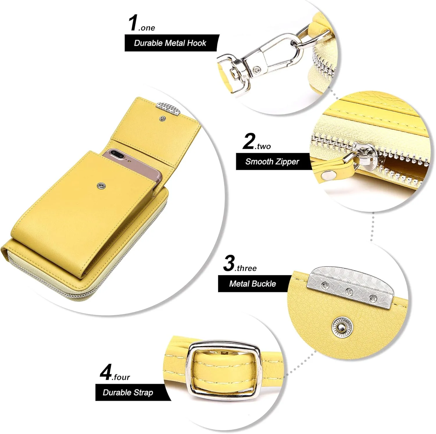 KUKOO Small Crossbody Bag Cell Phone Purse Wallet with Credit Card Slots for Women
