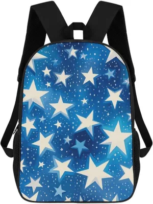 Laptop Backpack for Men Women Daypack Blue Shining Stars Pattern Computer Bag Travel Backpacks Laptop Bag