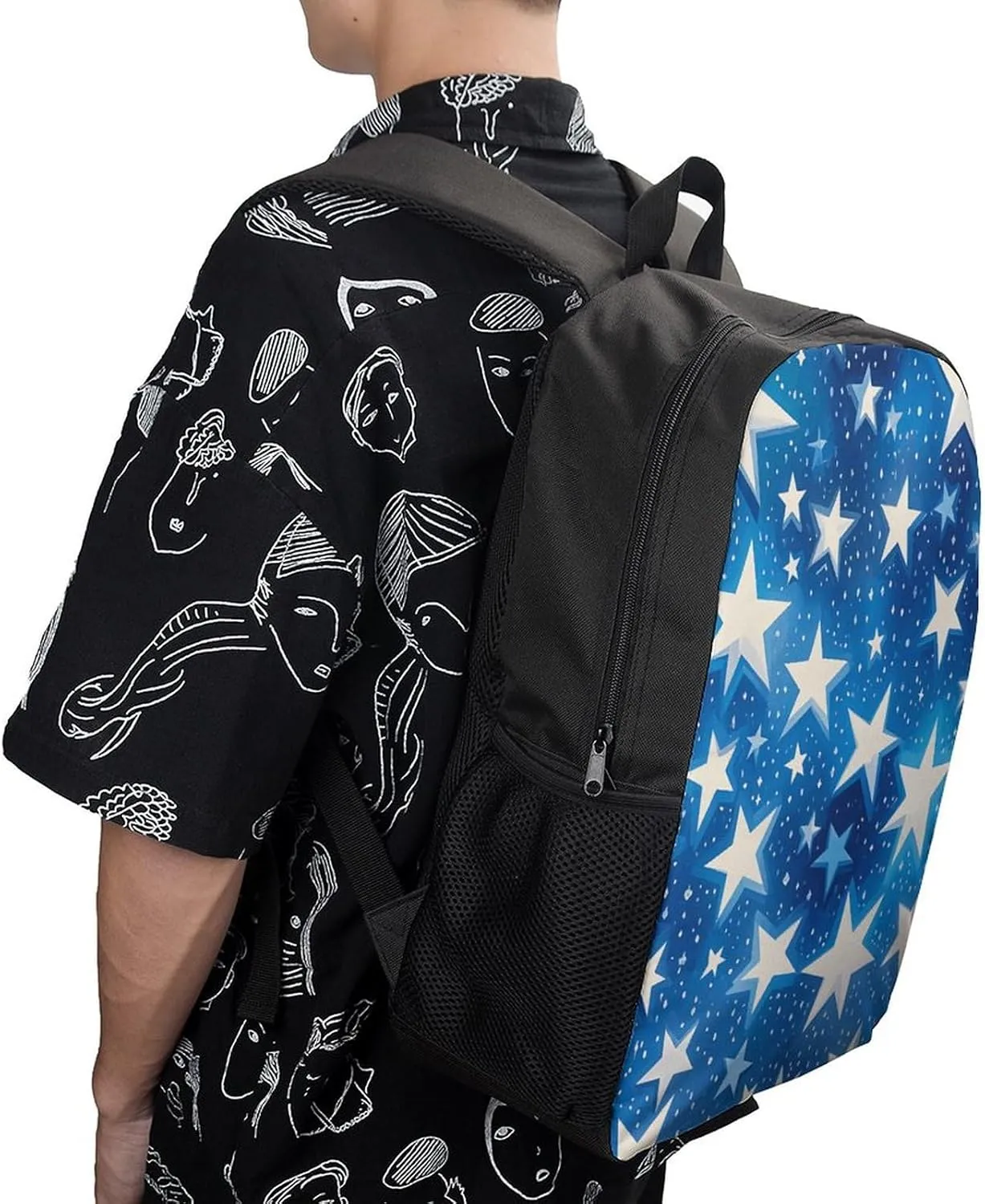 Laptop Backpack for Men Women Daypack Blue Shining Stars Pattern Computer Bag Travel Backpacks Laptop Bag