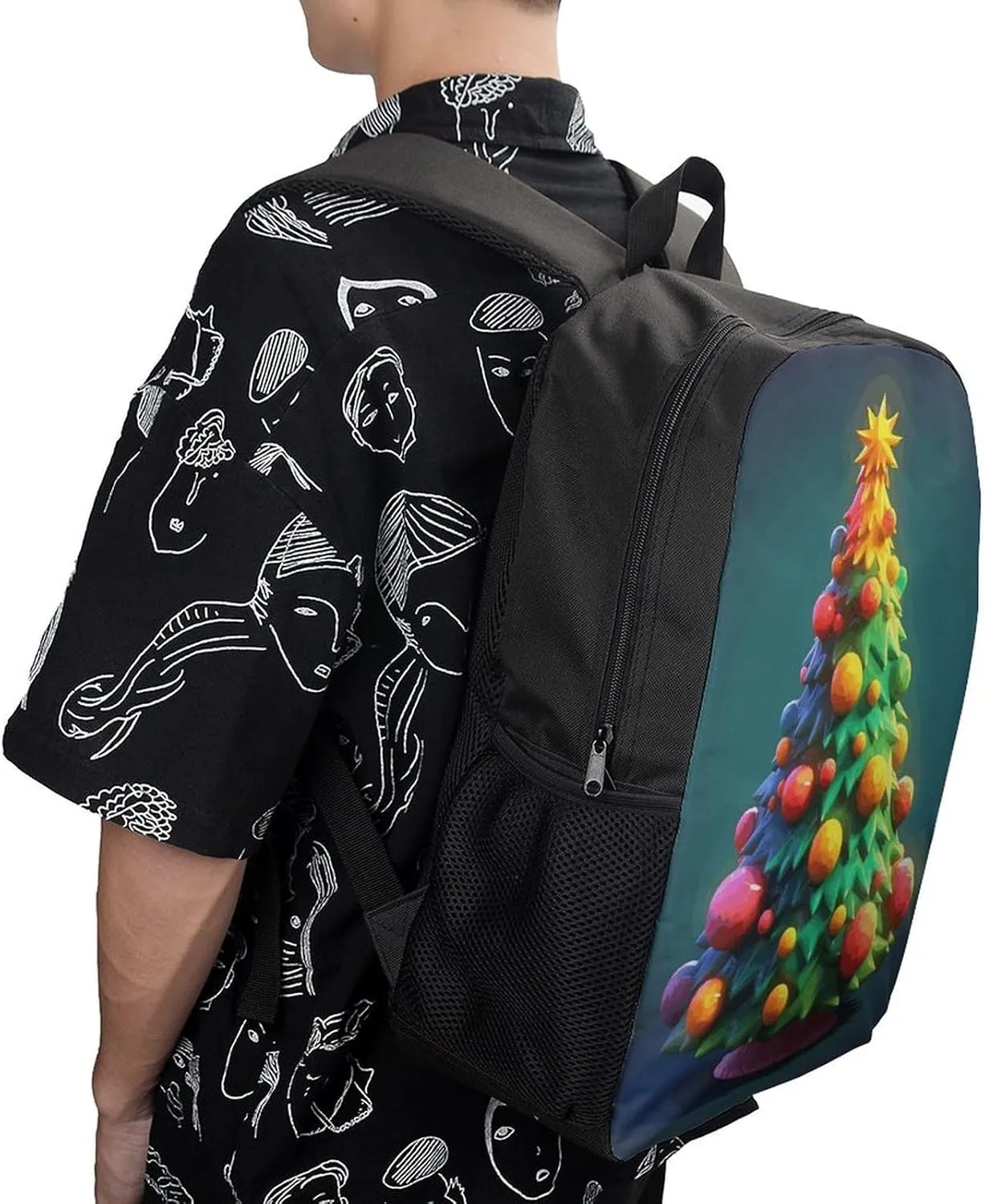 Laptop Backpack for Men Women Daypack Cartoon Christmas Tree79618180-007d-11ef-8e6d-d148611795c7 Computer Bag Travel Backpacks Laptop Bag