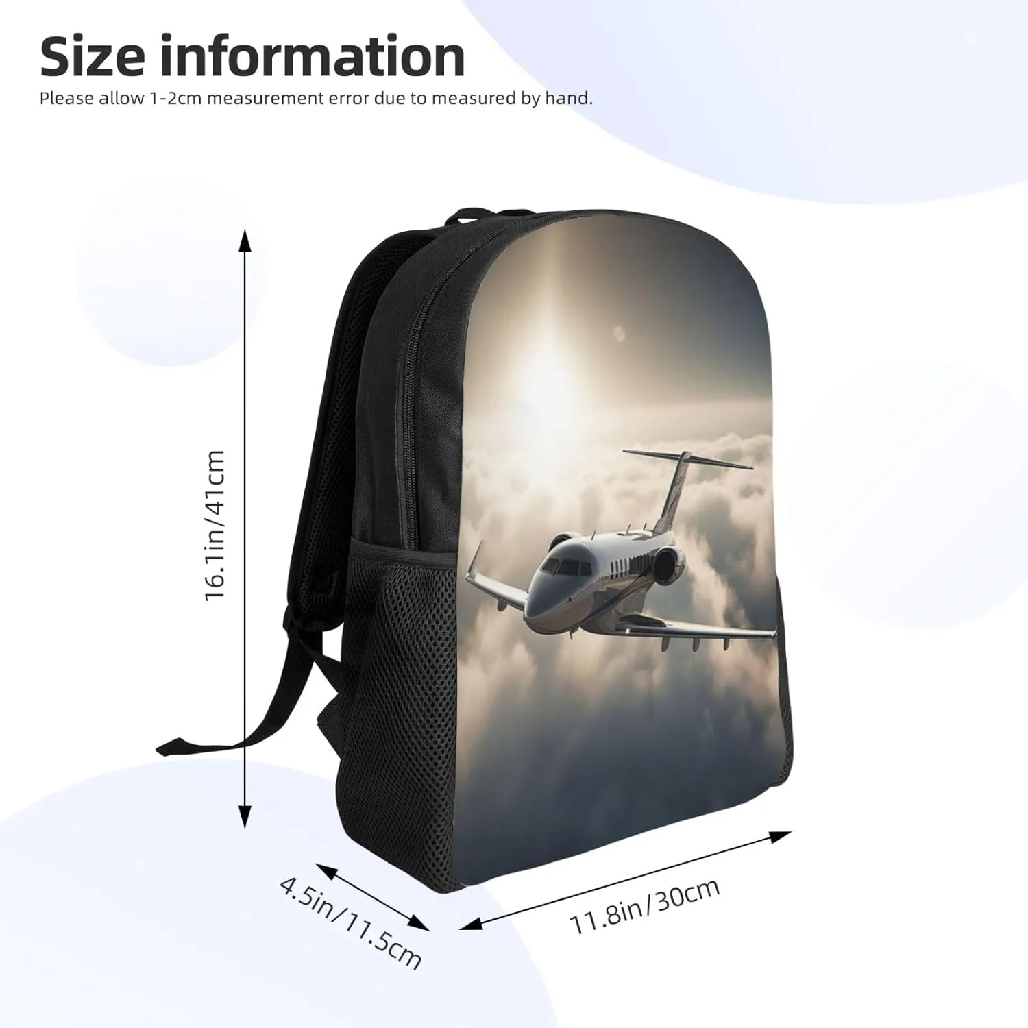 Laptop Backpack for Women Men Carry-on Backpack Flying High Above Clouds Daypack Lightweight Travel Shoulder Bags