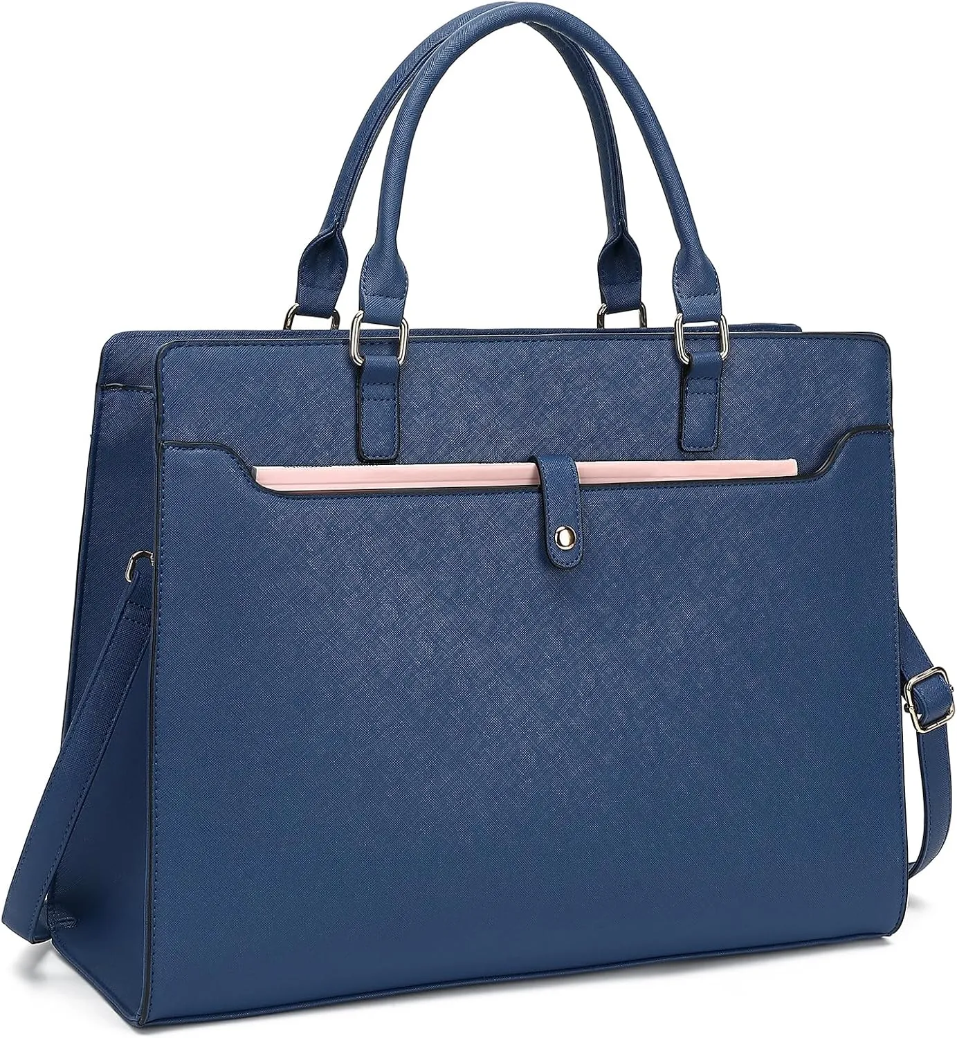 Laptop Bag for Women 15.6 Inch Computer Bag Waterproof Work Tote Bag Business Office Briefcase Large Handbag Shoulder Bag (Blue)