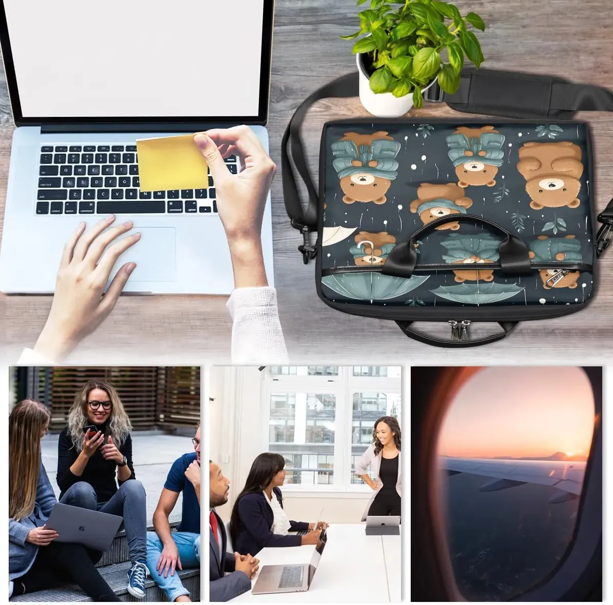 Laptop Shoulder Bag Computer Bag 13-15 Inches Laptop Carrying Case with Shoulder Strap for Women Men