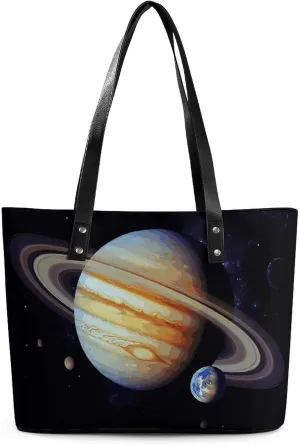 Large Grocery Bags Beach Tote Planet Jupiter Bag for Women Shoulder Bag for Travel Work Handbag
