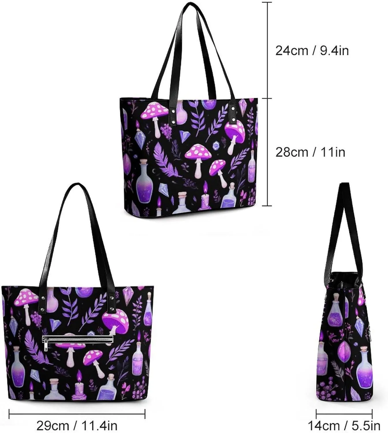 Large Leather Tote Bag Travel Work Daily Essentials Handbag For Women Men