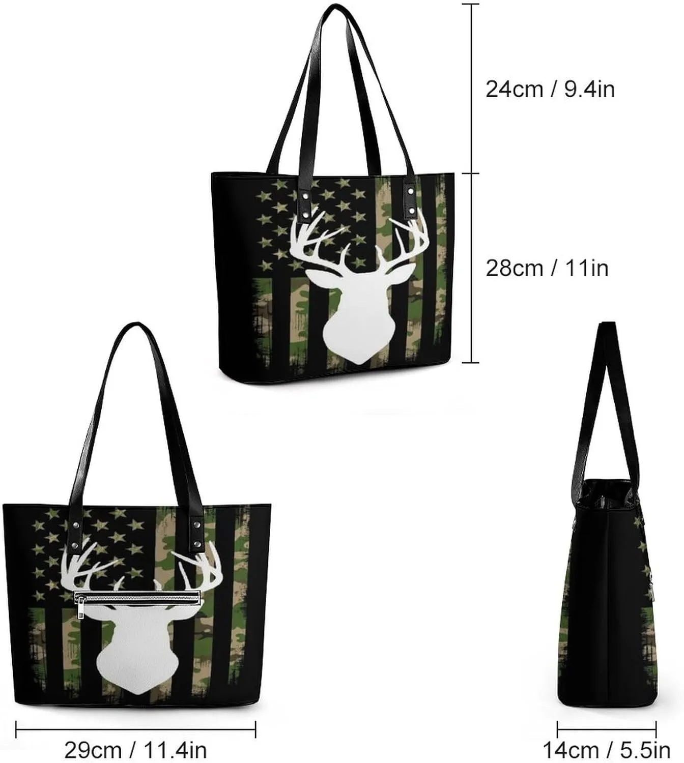 Large Leather Tote Bag Travel Work Daily Essentials Handbag For Women Men