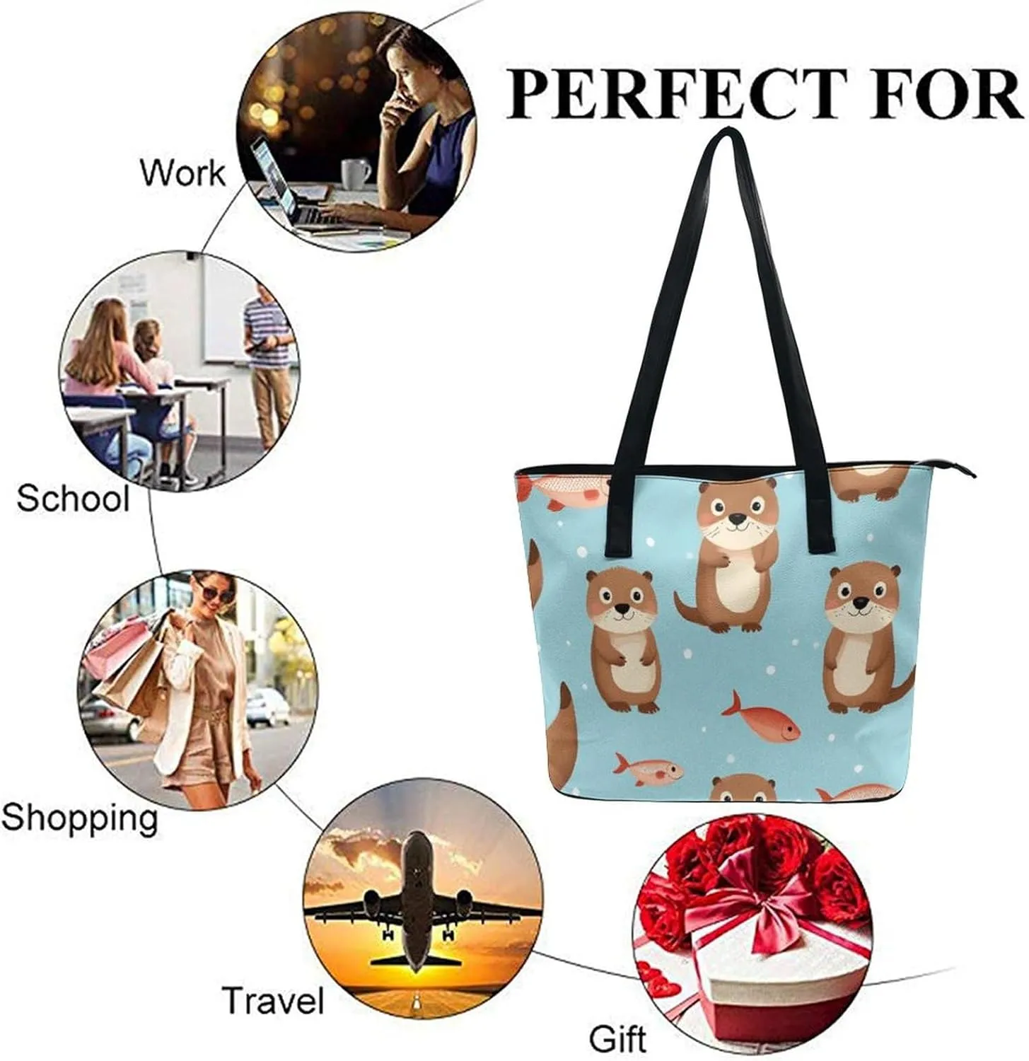 Large Leather Tote Bag Travel Work Daily Essentials Handbag For Women Men