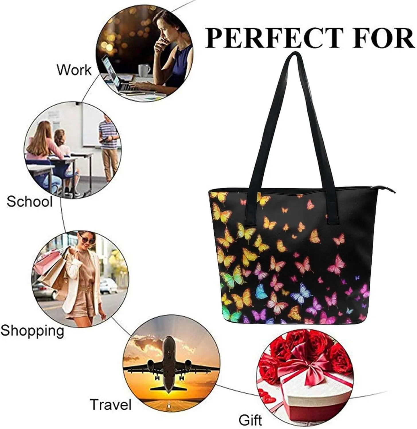 Large Leather Tote Bag Travel Work Daily Essentials Handbag For Women Men