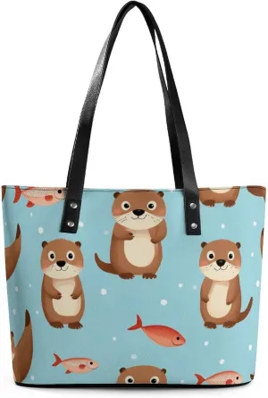 Large Leather Tote Bag Travel Work Daily Essentials Handbag For Women Men
