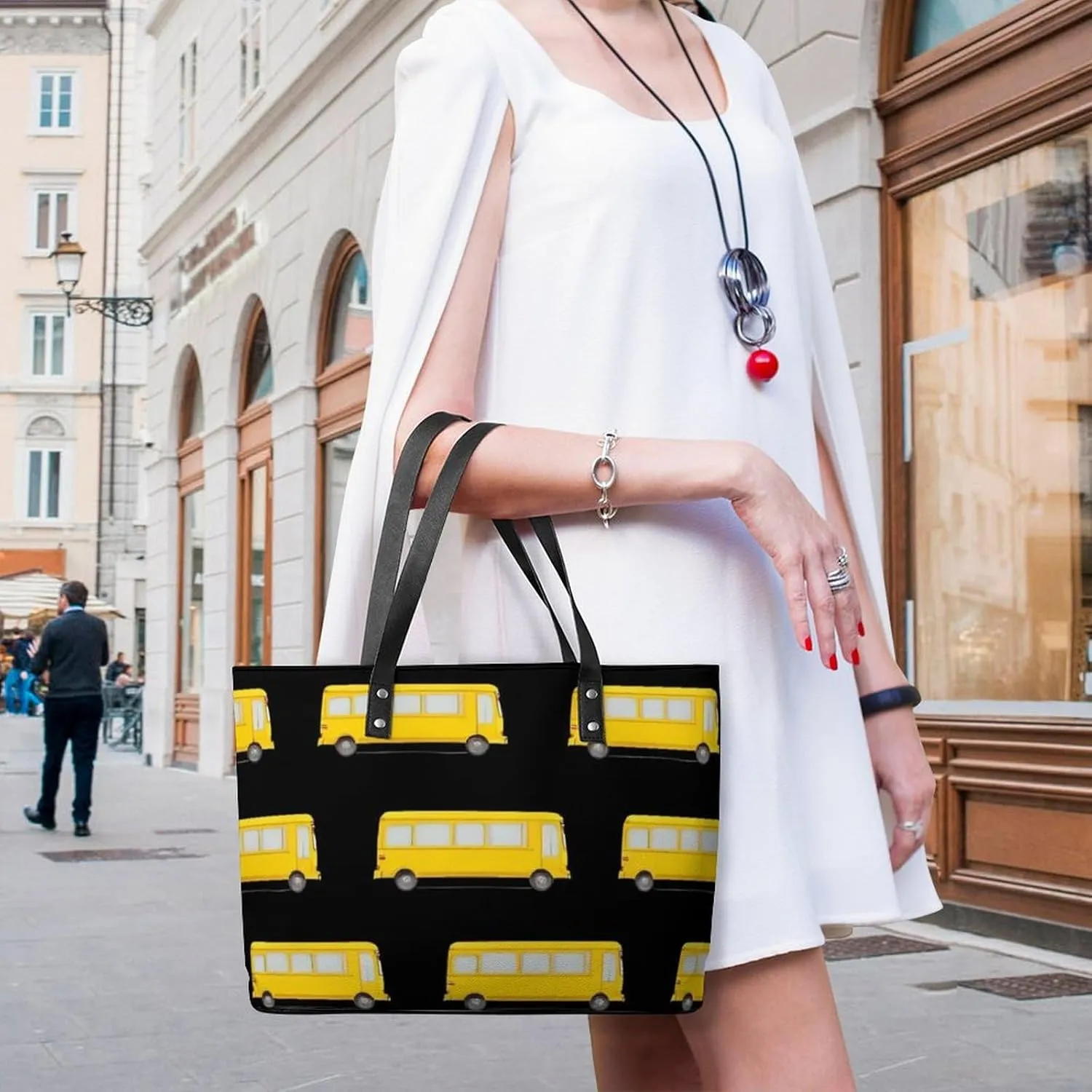 Large Leather Tote Bag Travel Work Daily Essentials Handbag For Women Men
