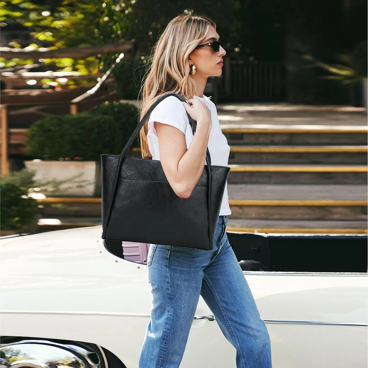 Large Tote Bag for Women Work Vegan Leather Purses and Handbags Ladies Shoulder Bags