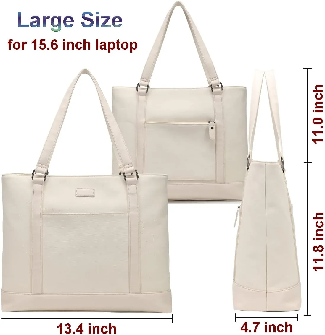 Large Tote Bags for Women 15.6 Inch Laptop Bag Lightweight Canvas Professional Work Briefcase
