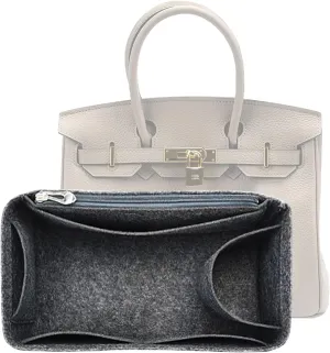 Lckaey Purse Organizer for Hermes birkin bag 30 Felt organizer insert Y013grey-M