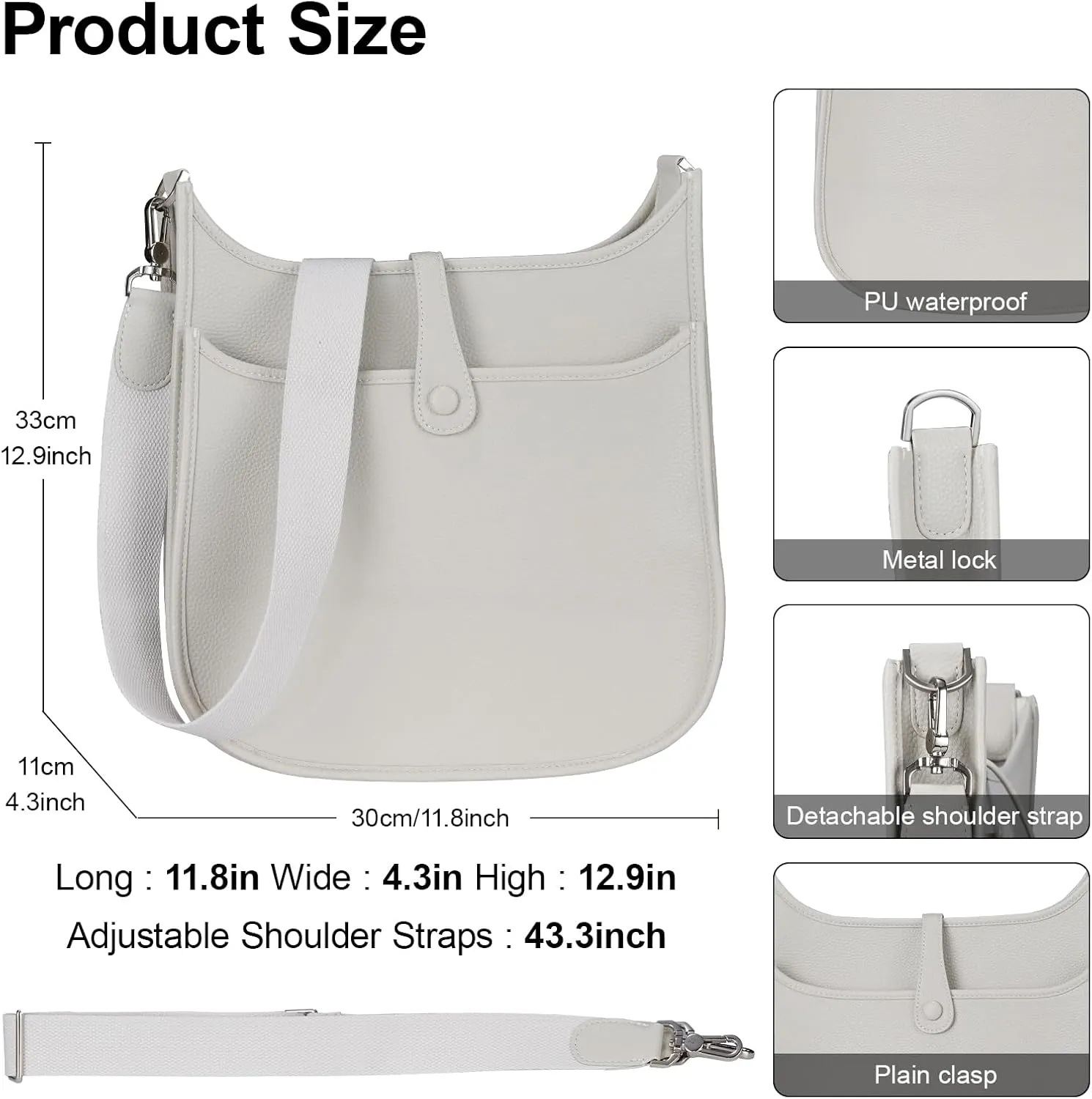 Leather Crossbody Bag and Purses for Women - Shoulder Handbags with Adjustable Strap Cross Body Bag