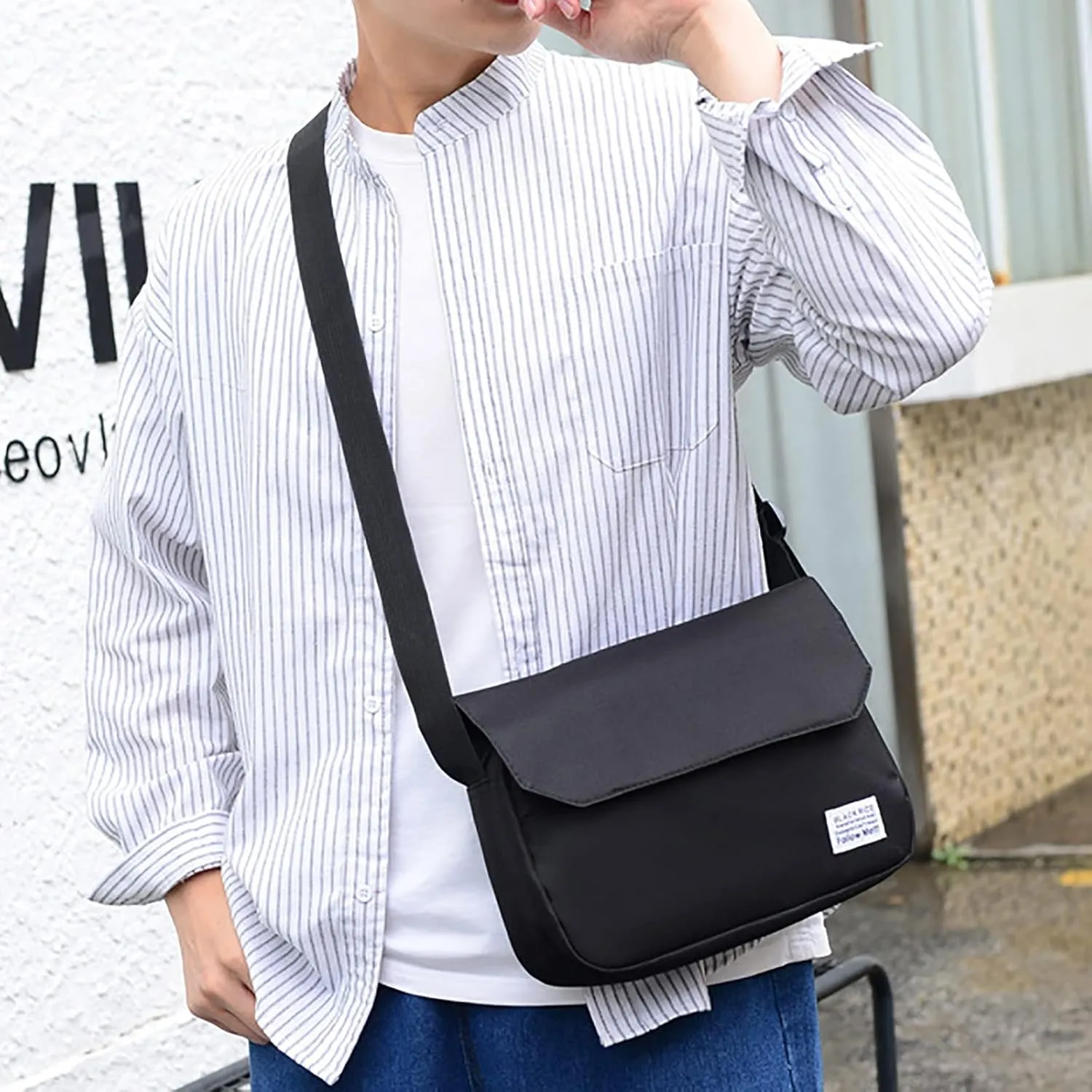 Leather Crossbody Bags for Women Cute Hobo Tote Handbags Mini Clutch Purses with Zipper Closure Messenger Bag(Black)
