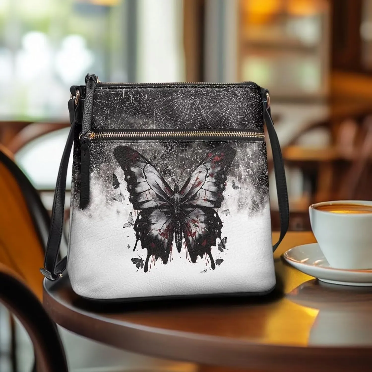 Leather Crossbody Bags for Women Tote Bag with Zipper Waterproof Shoulder Bag Travel Work Soft Handbag