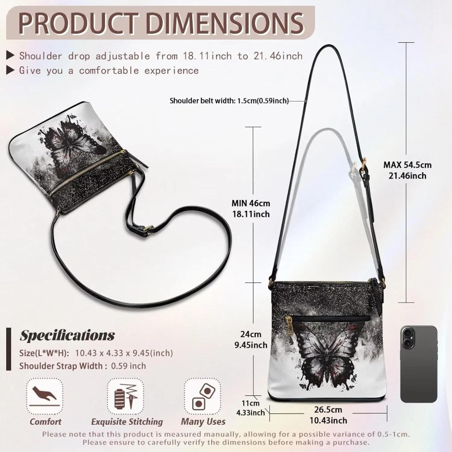 Leather Crossbody Bags for Women Tote Bag with Zipper Waterproof Shoulder Bag Travel Work Soft Handbag