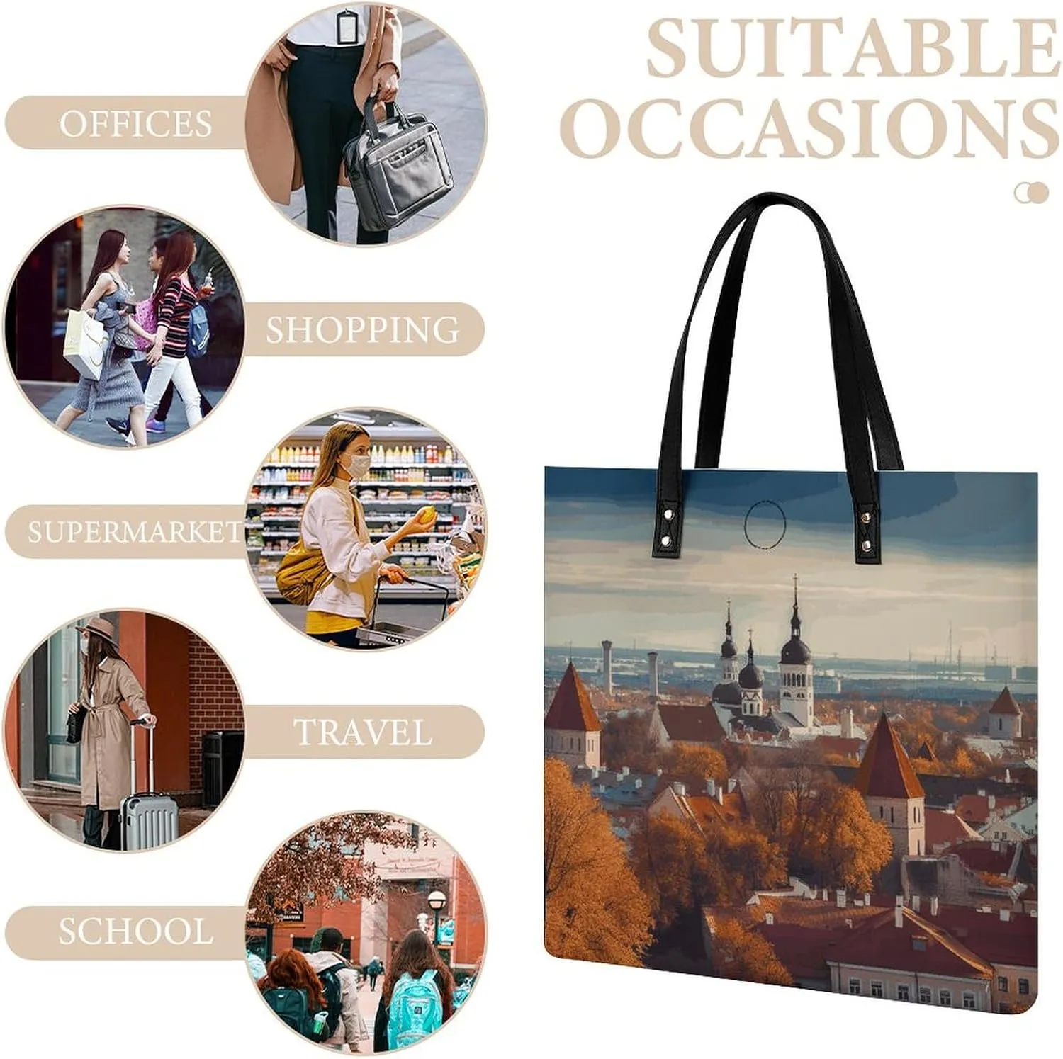 Leather Handbag for Women Tote Bag with Magnetic Buckle Sheet Music Crossbody Bag Shoulder Bag