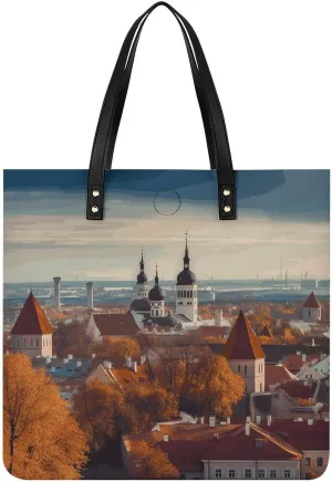 Leather Handbag for Women Tote Bag with Magnetic Buckle Sheet Music Crossbody Bag Shoulder Bag