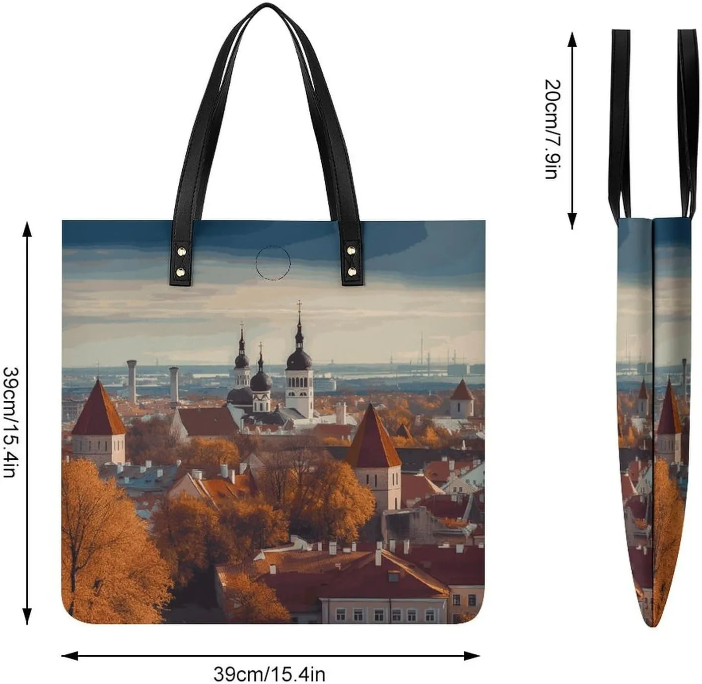 Leather Handbag for Women Tote Bag with Magnetic Buckle Sheet Music Crossbody Bag Shoulder Bag