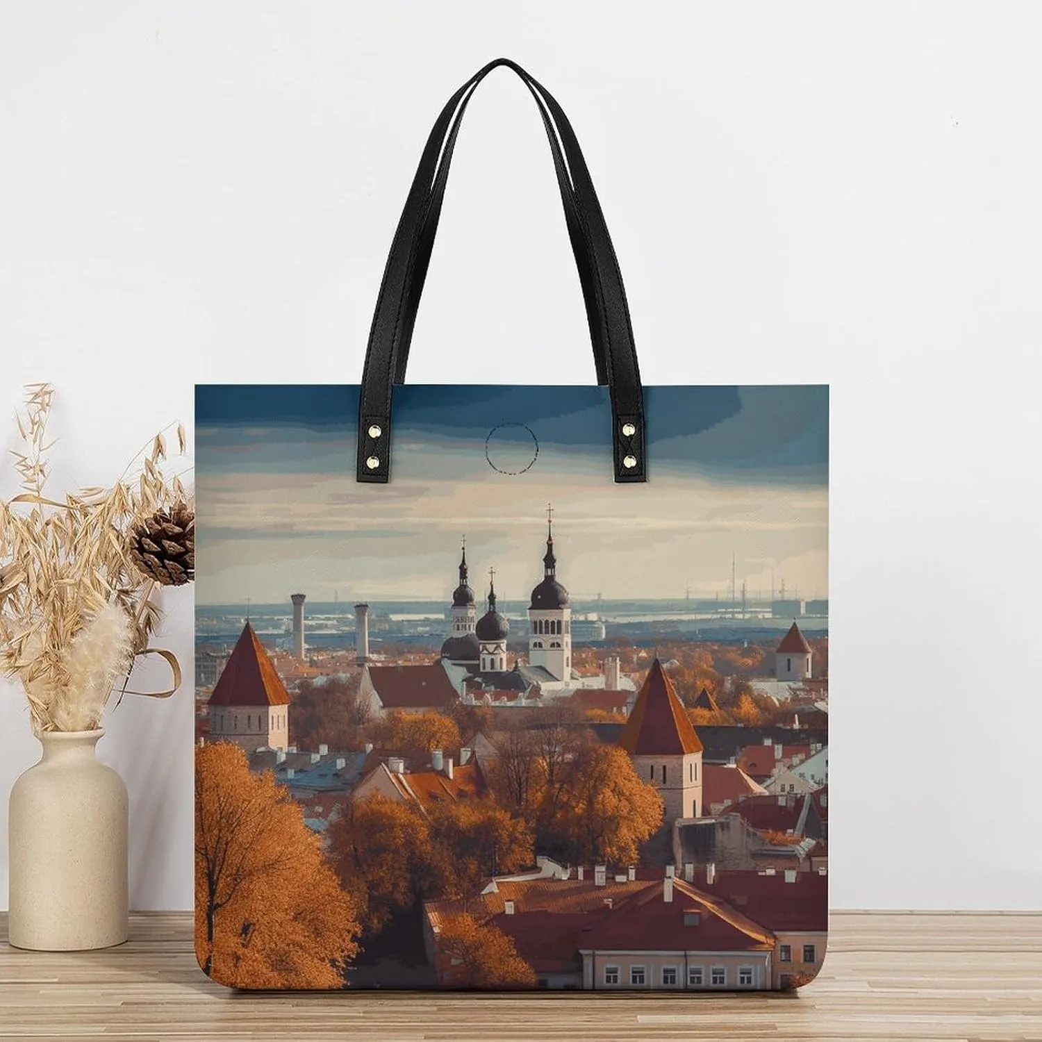 Leather Handbag for Women Tote Bag with Magnetic Buckle Sheet Music Crossbody Bag Shoulder Bag