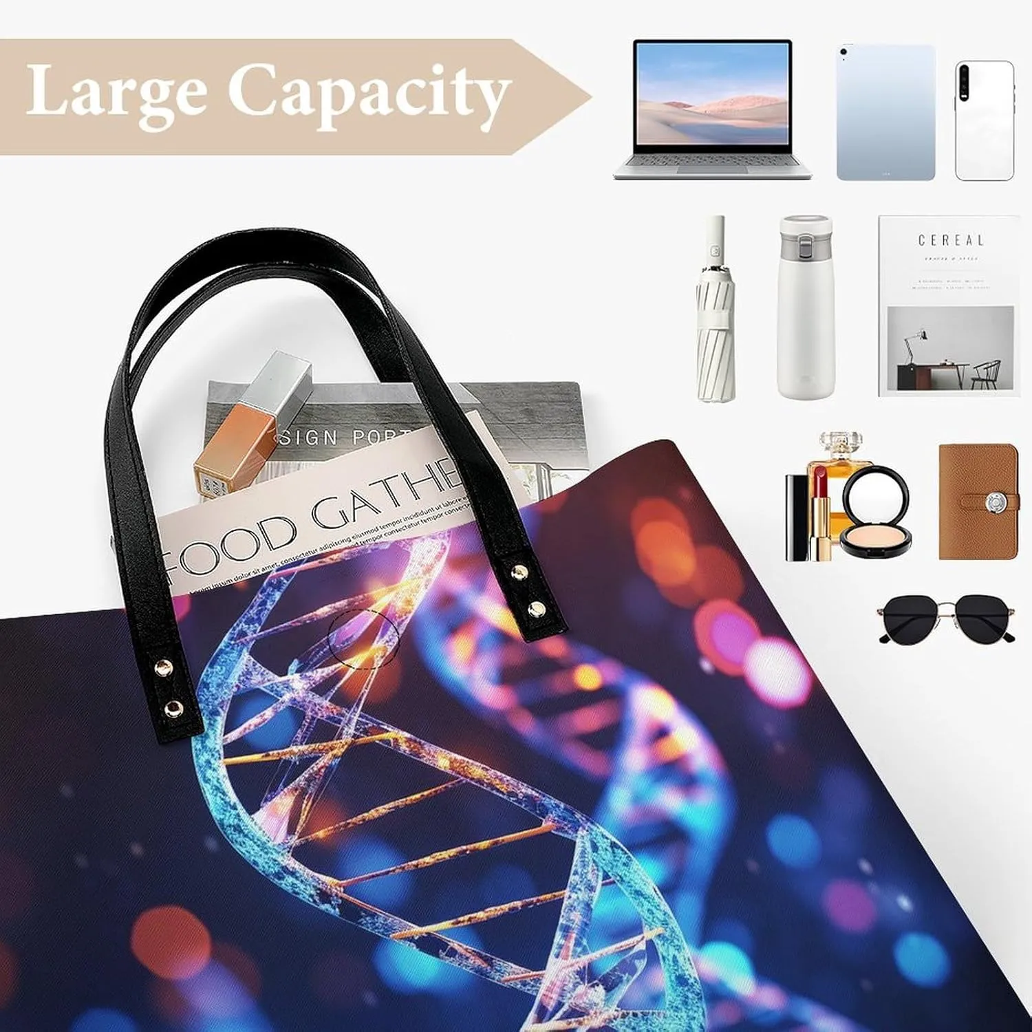 Leather Handbag for Women Tote Bag with Magnetic Buckle Wildlife Spider Crossbody Bag Shoulder Bags