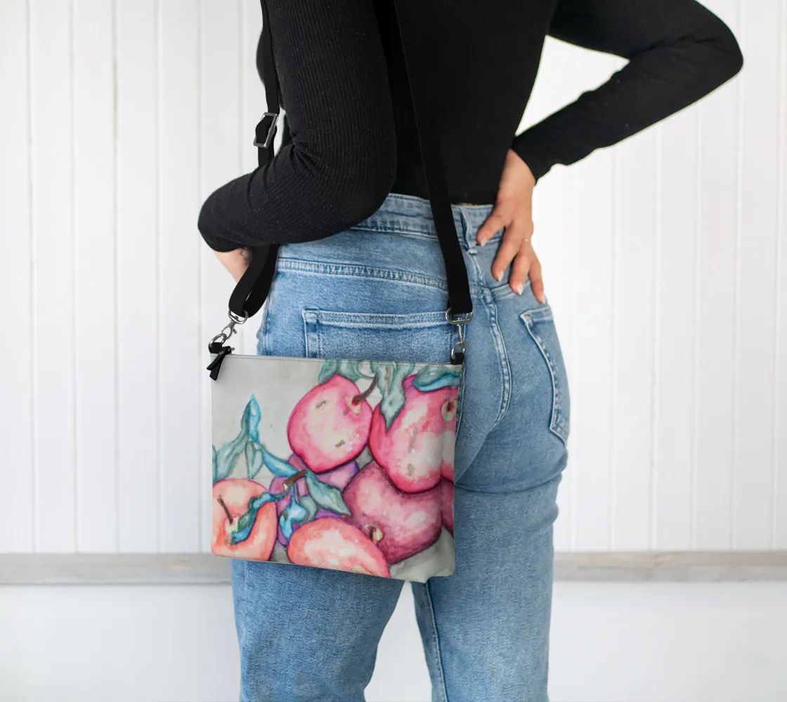 Leather Quick resolution Apples Crossbody Ink Fashion-forward Purse Vegan