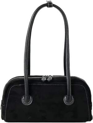 Leather Shoulder Bags for Women Suede Bowling Bag Purses Hobo PU Casual Handbag Work Office Spring Fall Winter Work Travel