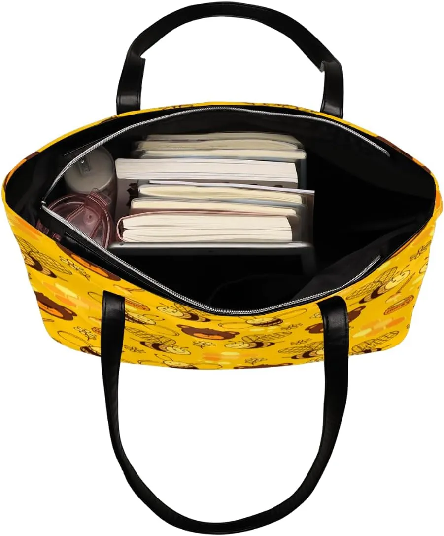 Leather Tote Bag for Women Fashion Shoulder Bag Purses and Handbags Large Capacity Satchel Bags for Work Travel