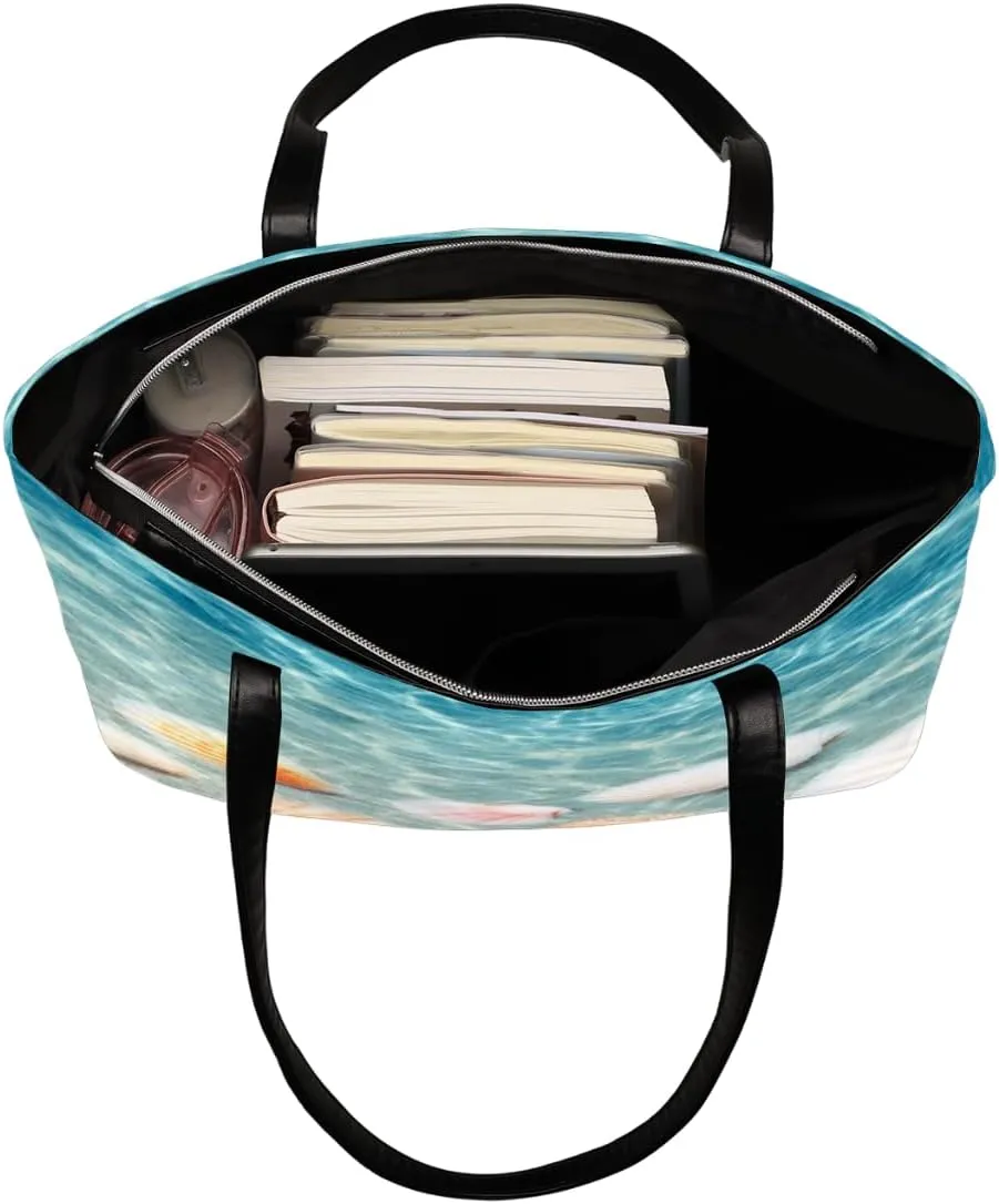 Leather Tote Bag for Women Fashion Shoulder Bag Purses and Handbags Large Capacity Satchel Bags for Work Travel