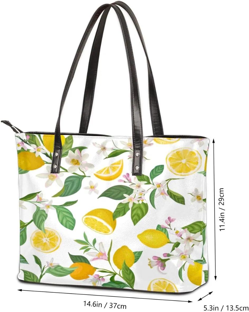 Leather Tote Bag for Women Fashion Shoulder Bag Purses and Handbags Large Capacity Satchel Bags for Work Travel