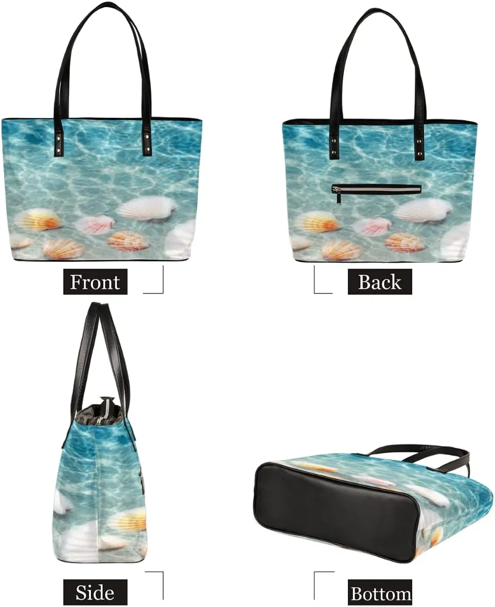 Leather Tote Bag for Women Fashion Shoulder Bag Purses and Handbags Large Capacity Satchel Bags for Work Travel