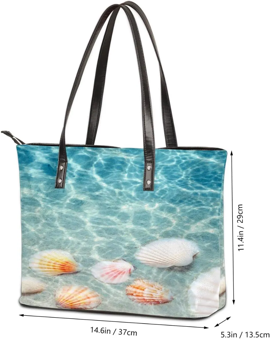 Leather Tote Bag for Women Fashion Shoulder Bag Purses and Handbags Large Capacity Satchel Bags for Work Travel