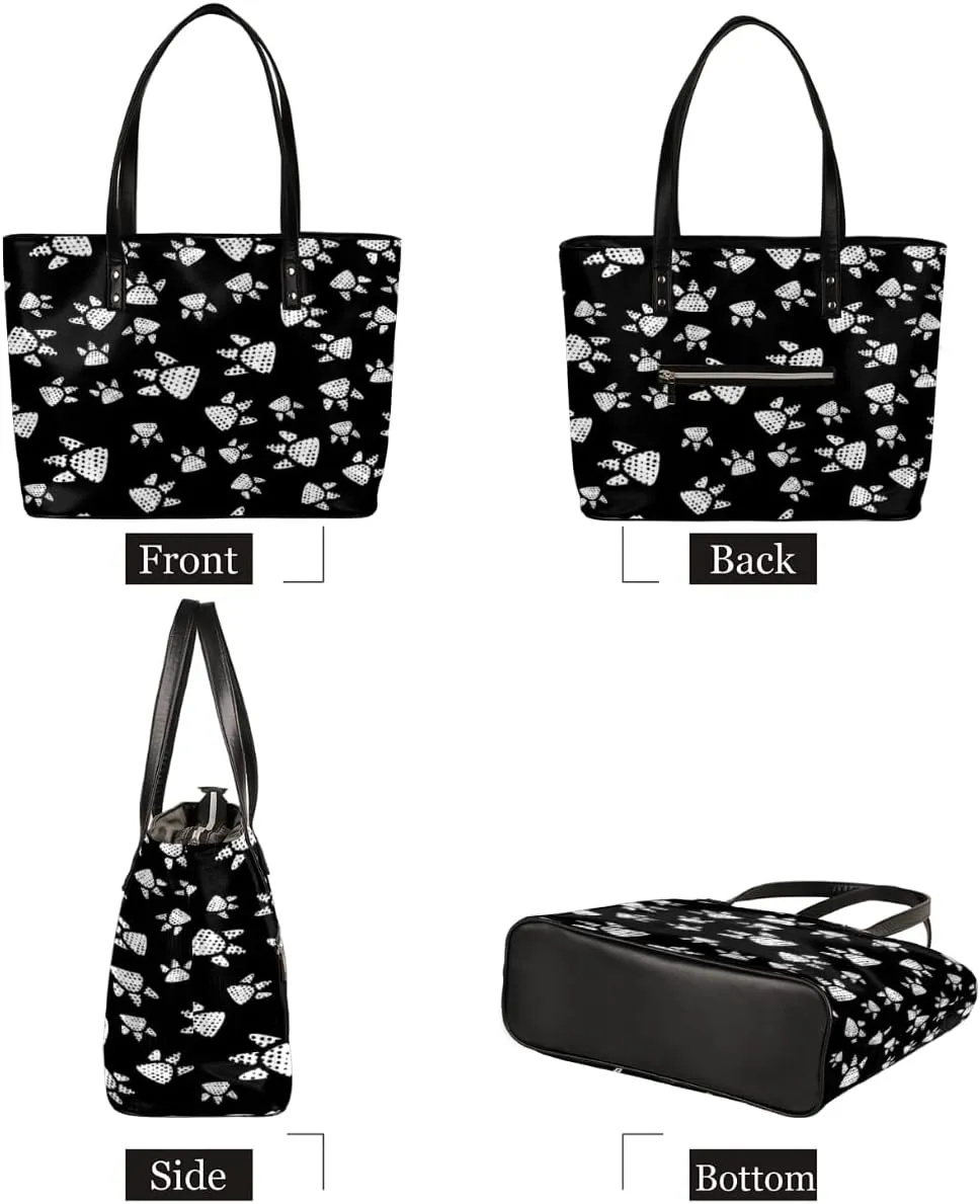 Leather Tote Bag for Women Fashion Shoulder Bag Purses and Handbags Large Capacity Satchel Bags for Work Travel